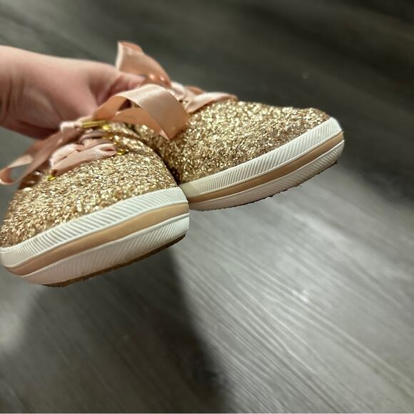 Keds for Kate Spade Champion Rose Gold Glitter Sneakers‎ Size 8.5 - Picture 5 of 10